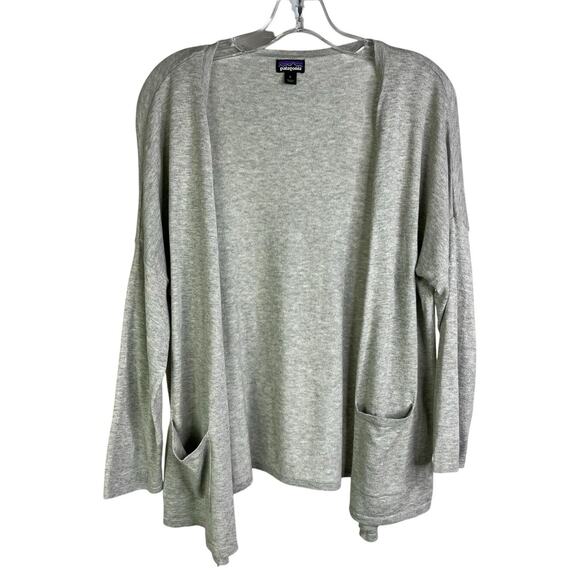 Patagonia Cardigan Sweater Womens L Heather Gray Cotton...